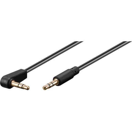 Goobay Aux Audio Connector Cable, 3.5 Mm Stereo, 3-Pin, Slim, CU, Angled - (67784)