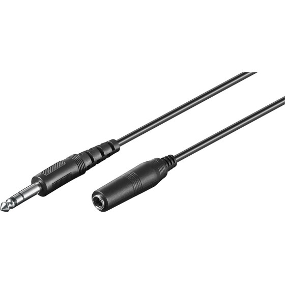 Goobay Aux Headphone And Audio Extension Cable, 3-Pin 6.35 Mm - (50428)