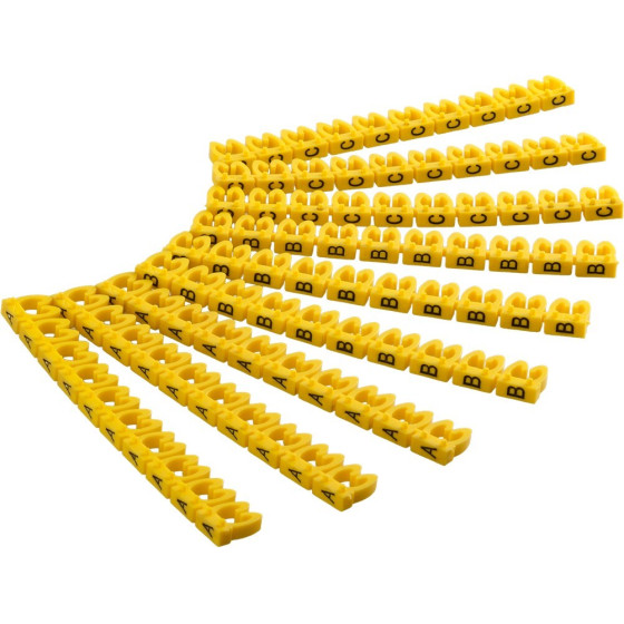Goobay Cable Marker Clips ''Letters A-C'' For Cable Diameters Of 3.8 - 5.9 Mm - (72517)