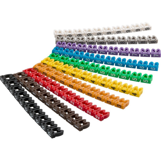 Goobay Cable Marker Clips ''Digits 0-9'' For Cable Diameters Of 3.8 - 5.9 Mm - (72514)
