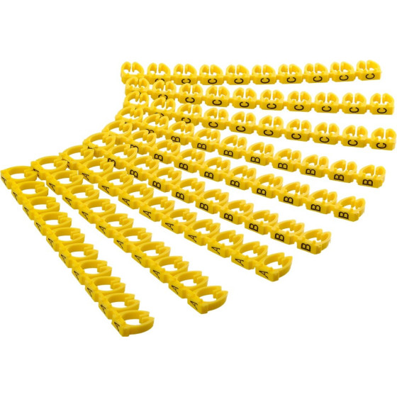 Goobay Cable Marker Clips ''Letters A-C'' For Cable Diameters Of 5.6 - 7.4 Mm - (72518)