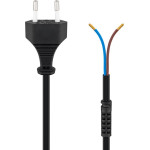 Goobay Cable With Euro Plug For Assembly, 1.5 m, Black, (2*0.75 mm�) - (50502)