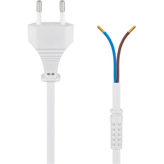 Goobay Cable With Euro Plug For Assembly, 1.5 m, White, (2*0.75 mm�) - (50503)