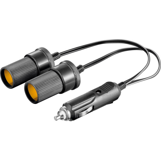 Goobay Car Cigarette Lighter Y-Distributor, 12 V, 0.2 m - (11766)