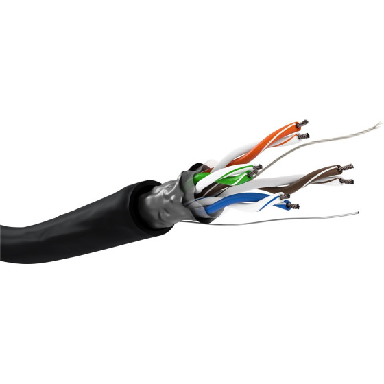 Goobay Cat 5e Outdoor Network cable, F/UTP, Black - (57295)