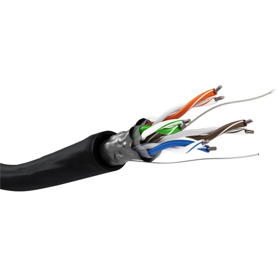 Goobay Cat 5e Outdoor Network Cable, F/UTP, Black - (57294)
