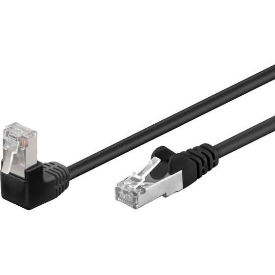 Goobay Cat 5e Patch Cable 1x 90� Angled, F/UTP, Black - (94191)