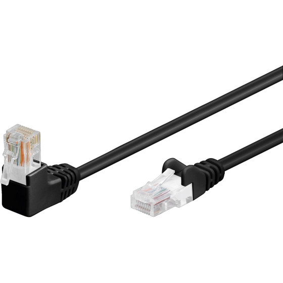 Goobay Cat 5e Patch Cable 1x 90� Angled, U/UTP, Black - (94169)