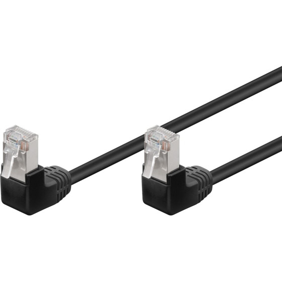 Goobay CAT 5e Patch Cable 2x 90� Angled, F/UTP, black 3 m - (96080)