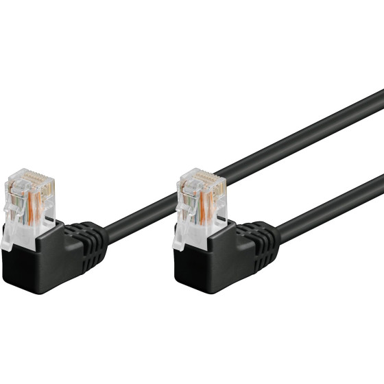 Goobay Cat 5e Patch Cable 2x 90� Angled, U/UTP, Black - (96088)