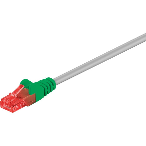 Goobay Cat 6 Crossover Patch Cable, U/UTP, grey, Green - (68471)
