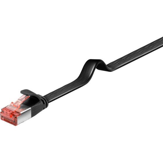 Goobay Cat 6 Flat Patch Cable, U/FTP, Black - (94231)