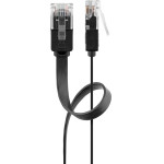 Goobay Cat 6 Flat Patch Cable, U/UTP, Black - (95386)