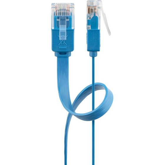 Goobay Cat 6 Flat Patch Cable, U/UTP, Blue - (96413)