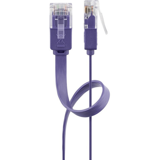 Goobay Cat 6 Flat Patch Cable, U/UTP, Violet - (96417)
