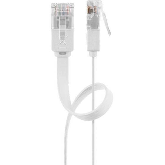 Goobay CAT 6 Flat Patch Cable, U/UTP, white 1 m - (95151)