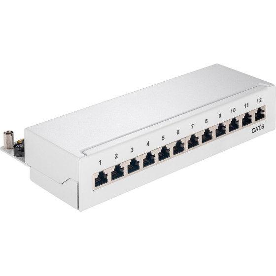Goobay Cat 6 Mini/Desktop Patch Panel, 12 Port - (69306)