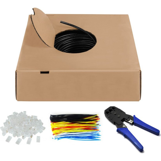 Goobay Cat 6 Outdoor Network Cable Set, U/UTP, Black - (94398)