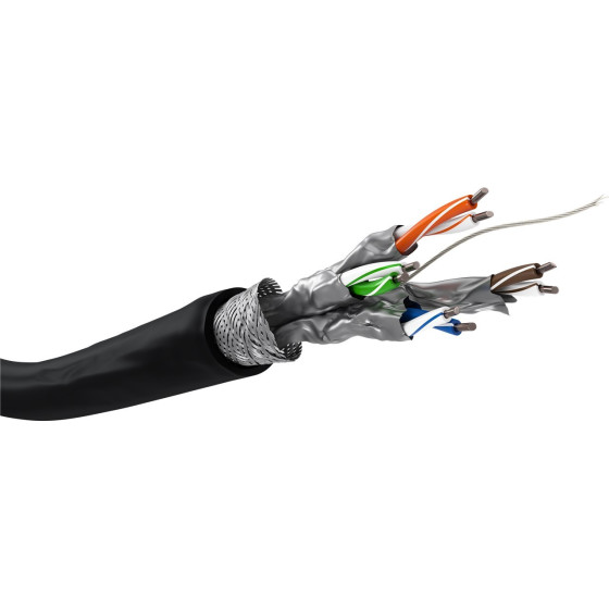 Goobay Cat 6 Outdoor Network cable, S/Ftp (PiMF), Black - (57197)