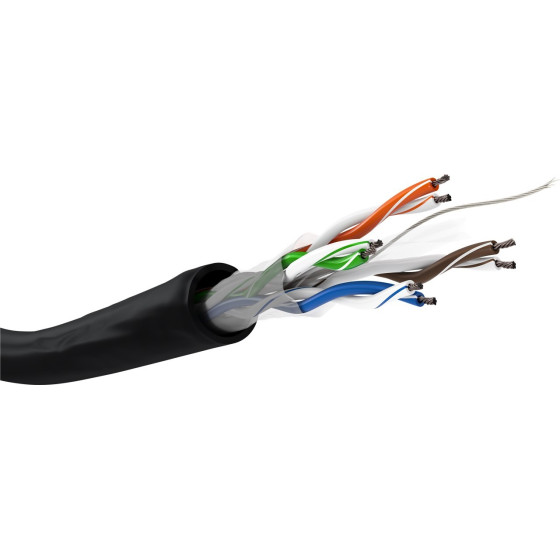 Goobay Cat 6 Outdoor Network Cable, U/UTP, Black - (57199)