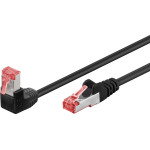 Goobay CAT 6 Patch Cable 1x 90� Angled, S/FTP (PiMF), black 0.25 m - (51541)