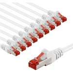 Goobay Cat 6 Patch Cable S/Ftp (PiMF), 5 m, white, Set Of 10 - (66649)