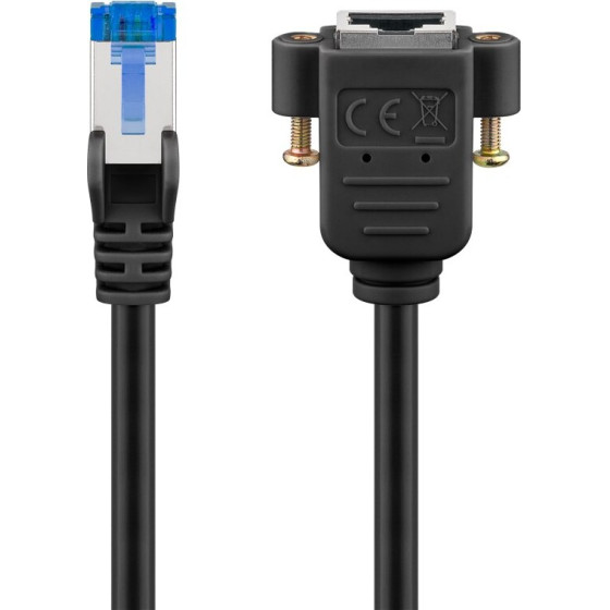 Goobay Cat 6A Extension Cable, S/Ftp (PiMF), Black - (65645)