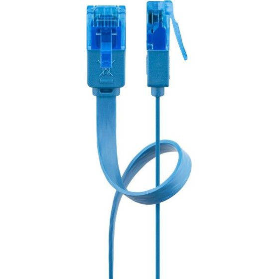 Goobay Cat 6A Flat Patch Cable U/UTP, Blue - (96339)