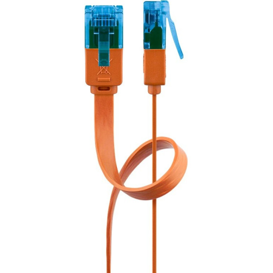 Goobay Cat 6A Flat Patch Cable U/UTP, Orange - (96321)