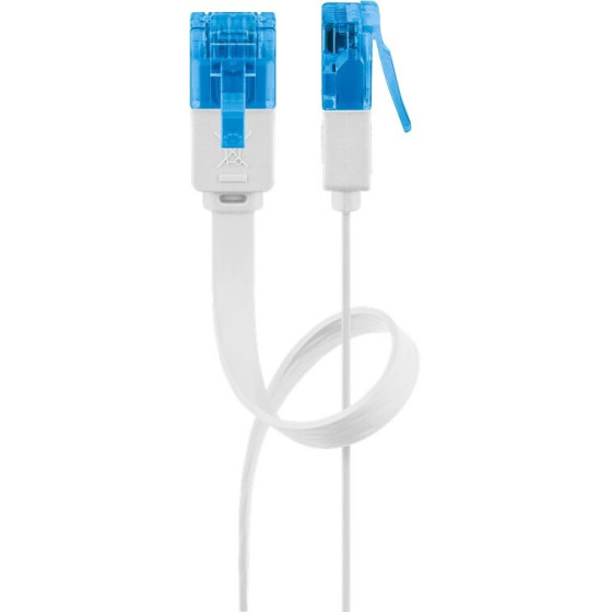 Goobay Cat 6A Flat Patch Cable U/UTP, White - (96314)