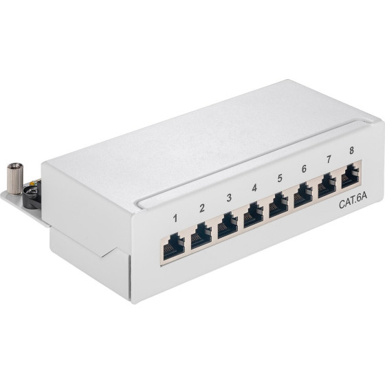 Goobay Cat 6a Mini/Desktop Patch Panel, 8 Port - (62063)