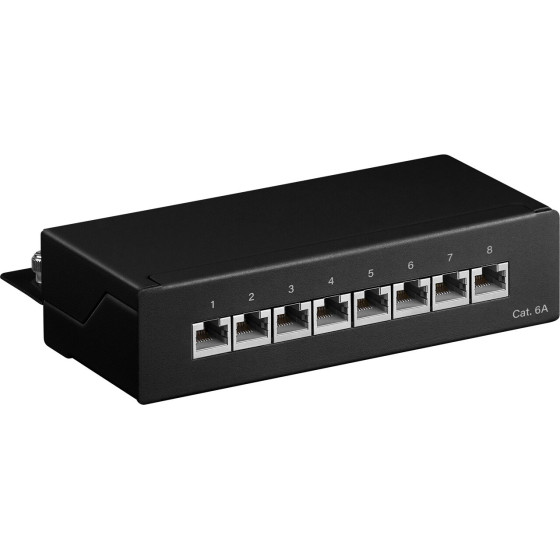 Goobay Cat 6a Mini/Desktop Patch Panel, 8 Port - (62065)