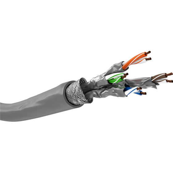 Goobay Cat 6A Network Cable, S/Ftp (PiMF), Grey - (96094)