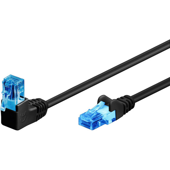 Goobay Cat 6A Patch Cable 1x 90� Angled, U/UTP, Black - (51528)
