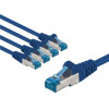 Goobay Cat 6A Patch Cable S/Ftp (PiMF), 5 m, blue, Set Of 5 - (67532)