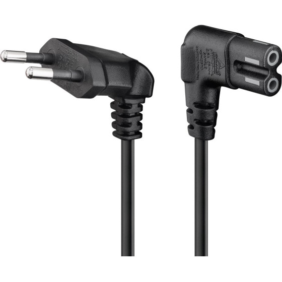 Goobay Connection Cable With Europlug, Angled, 0.3 m, black, (2*0.75 mm�) - (56587)