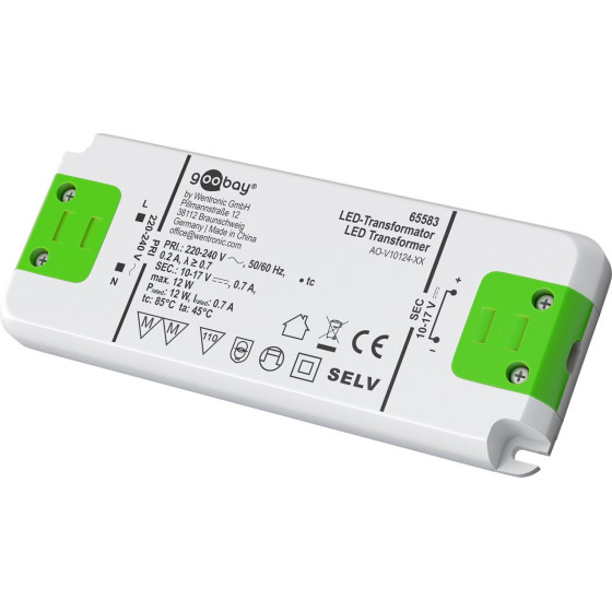 Goobay Constant Current Led Transformer 700 mA, 12 W, Superflat - (65583)