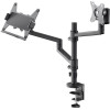 Goobay Deluxe Monitor Mount With Laptop Arm, Black - (74417)