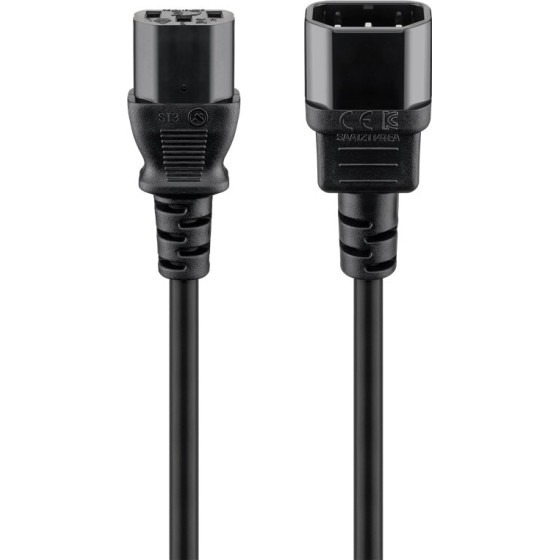 Goobay Extension Lead With C13 Socket And C14 plug, 1.8 m, Black, (3*0.75 mm�) - (59570)