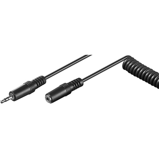 Goobay Headphone Extension Cable 3.5 mm, Coiled Cable - (50017)
