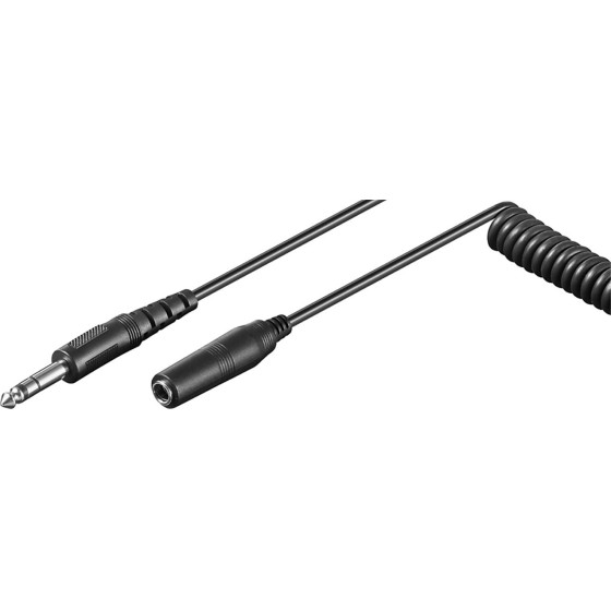 Goobay Headphone Extension Cable 6.35 mm, Coiled Cable - (50016)