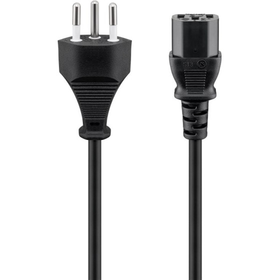 Goobay Iec Cord Switzerland, 1.8 m, Black, (3*0.75 mm�) - (59569)