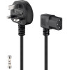 Goobay Iec Cord Uk 90�, 2 m, black, (3*1 mm�) - (45767)