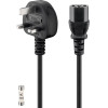 Goobay Iec Cord UK, 1.5 m, black, (3*1 mm�) - (45754)