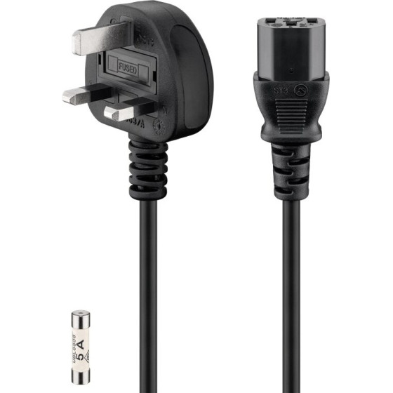 Goobay Iec Cord UK, 1.5 m, black, (3*1 mm�) - (45754)