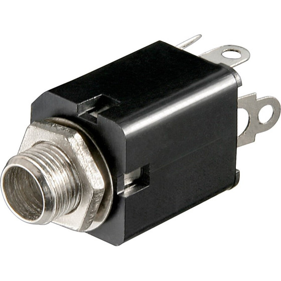 Goobay Jack Chassis Socket With Switch Contact - 6.35 Mm - Mono (10 pcs) - (11095)