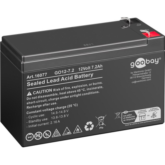 Goobay Lead-Acid BatteryGO12-7.2 (7200 mAh, 12 V) - (16077)