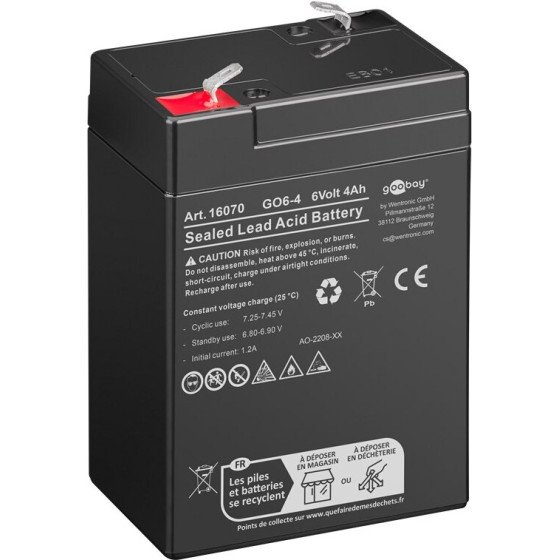 Goobay Lead-Acid BatteryGO6-4 (4000 mAh, 6 V) - (16070)