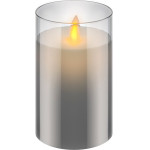 Goobay Led Real Wax Candle In Glass, 7.5 x 12.5 cm, Grey-Transparent - (60371)