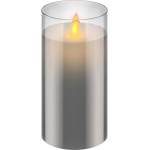 Goobay Led Real Wax Candle In Glass, 7.5 x 15 Cm - (60372)